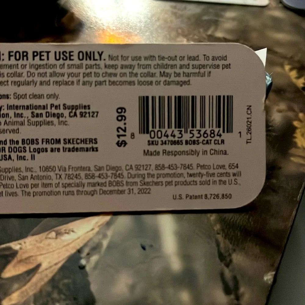 BOBS by Sketchers Cat Collar (BRAND NEW)
